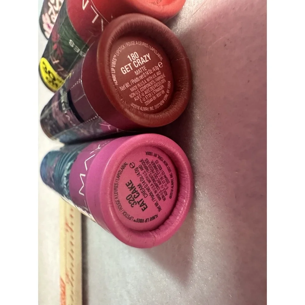 (7) Almay Lip Vibe Lipstick 0.14 oz Each Sealed Unique Colors No Repeats